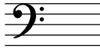 f clef on stave, bass clef