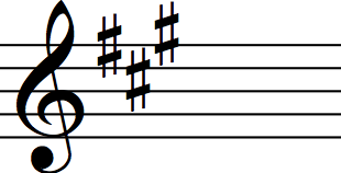 key signature of a major