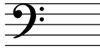 f clef on stave, bass clef