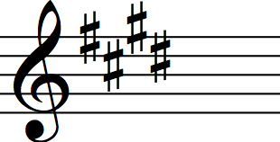 E major key signature